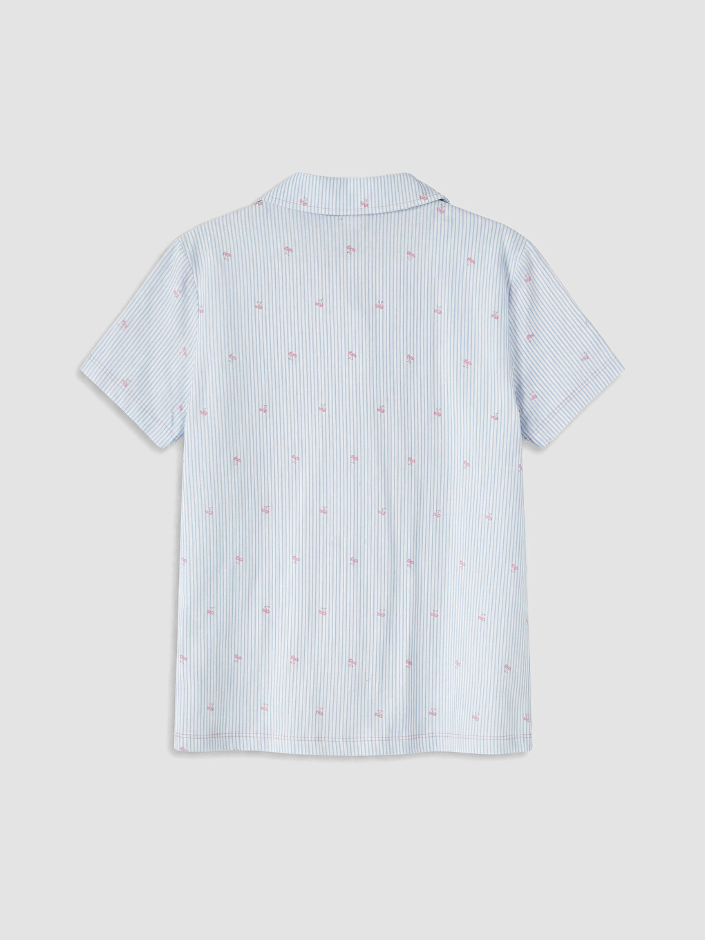 Ekru Gömlek Yaka Kız Çocuk Şortlu Pijama Takımı-3