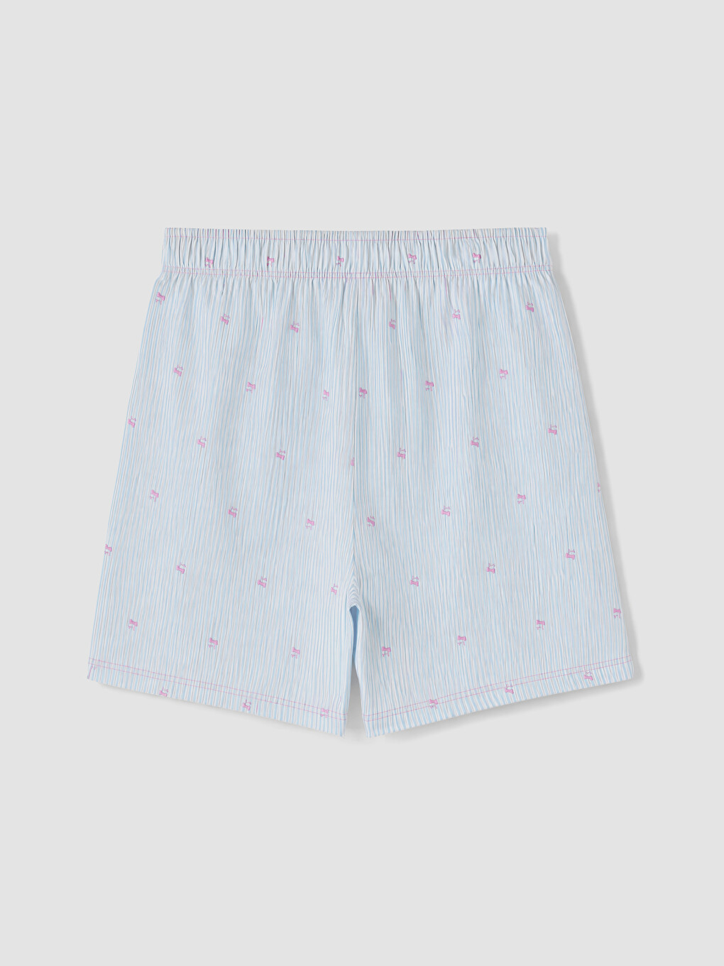Ekru Gömlek Yaka Kız Çocuk Şortlu Pijama Takımı-5