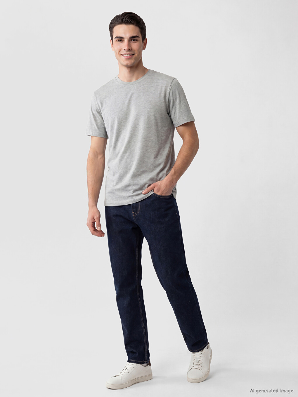 T-shirt Gris Homme-1