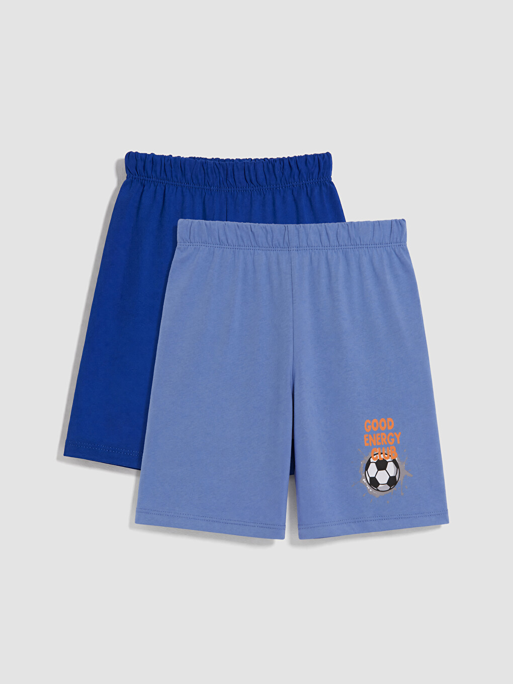 Mavi Baskılı Erkek Çocuk PijaMA Şort 2'li