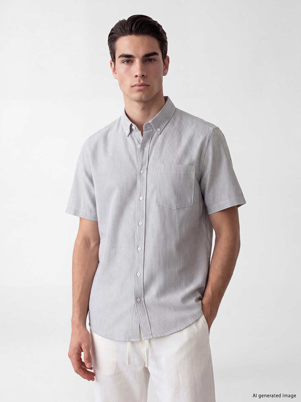 Standard Fit Striped Oxford Men's Shirt