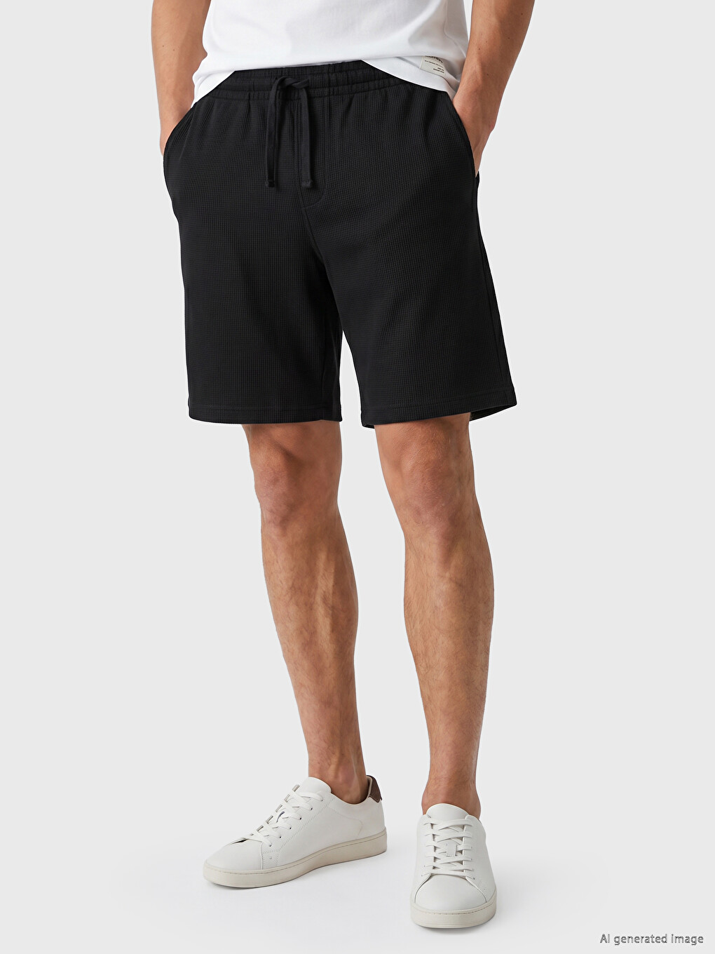 Siyah Regular Fit Erkek Şort