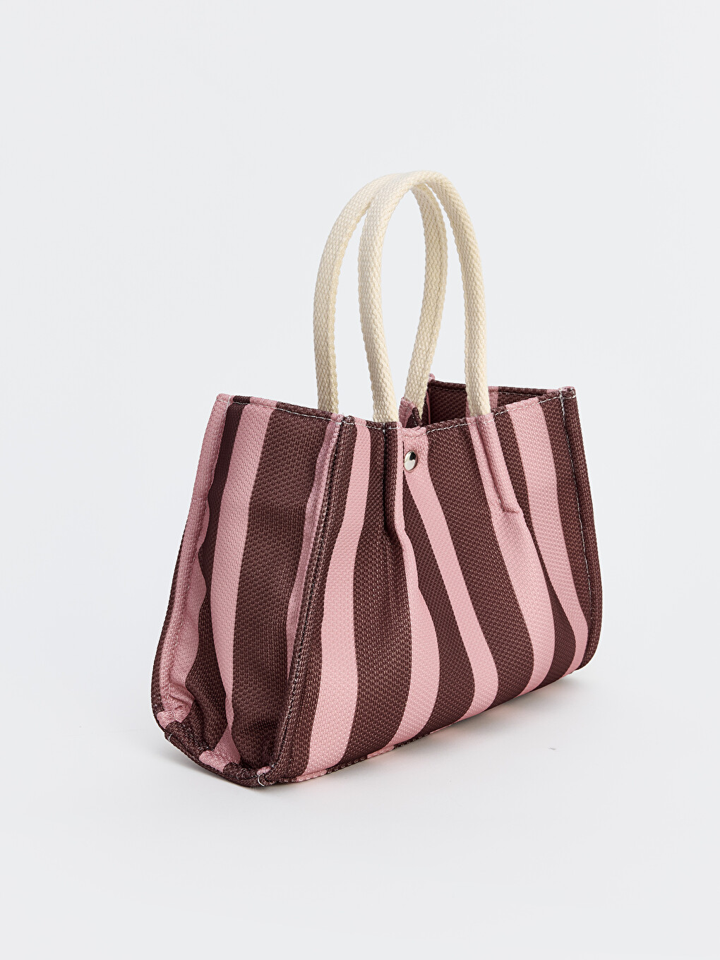 Pembe Çizgili Desenli Kız Çocuk Kol Çantası-1