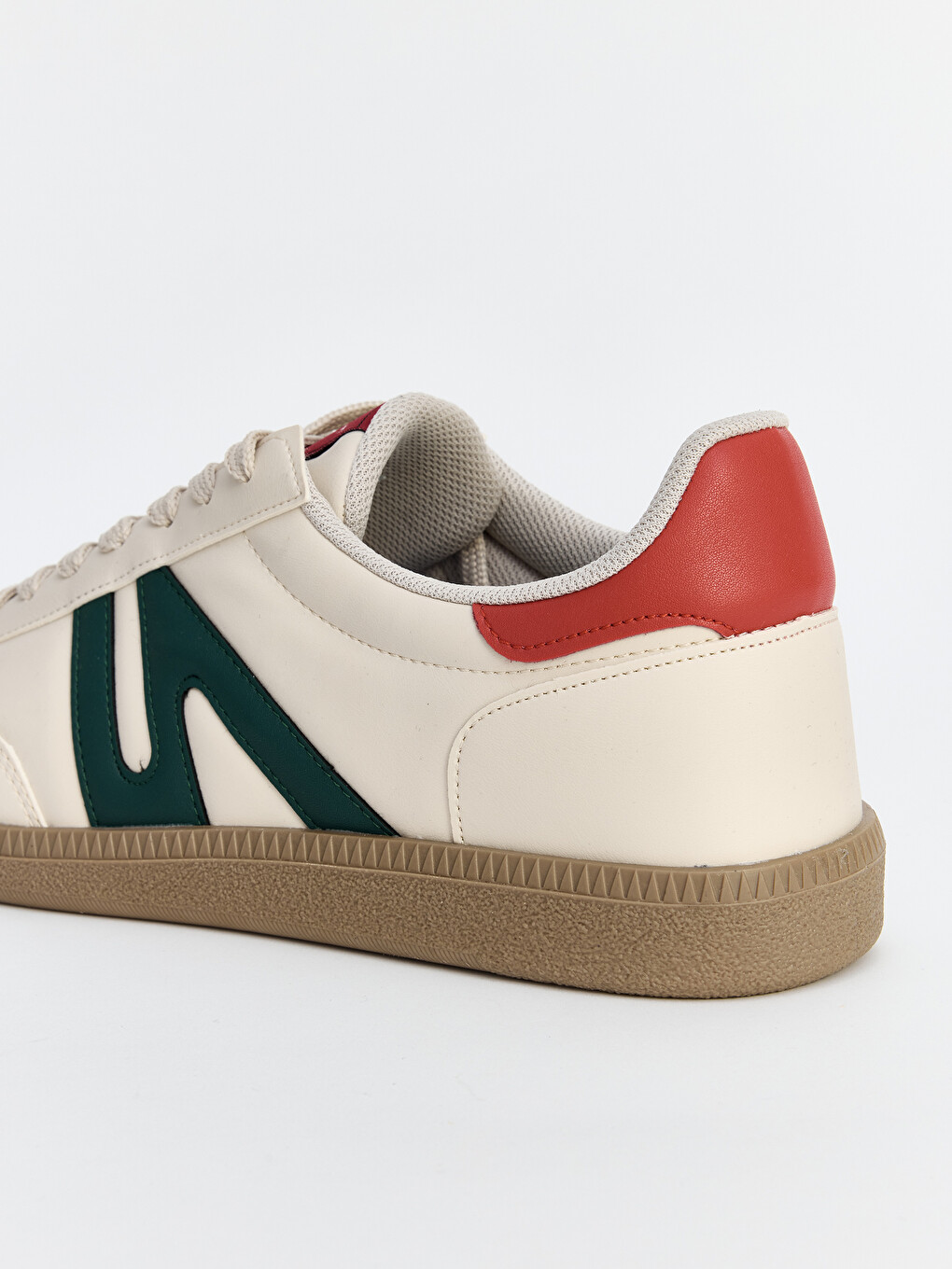Bej Suni Deri Erkek Sneaker-1