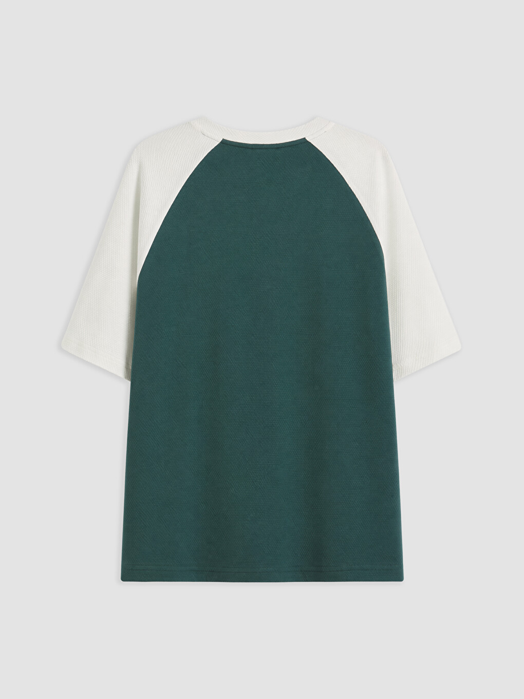 Yeşil Relaxed Fit Bisiklet Yaka Reglan Kollu Erkek Tişört-4