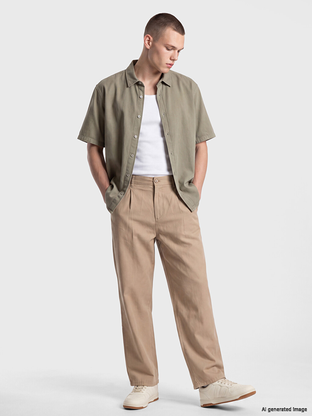 Bej Relax Fit Erkek Pantolon