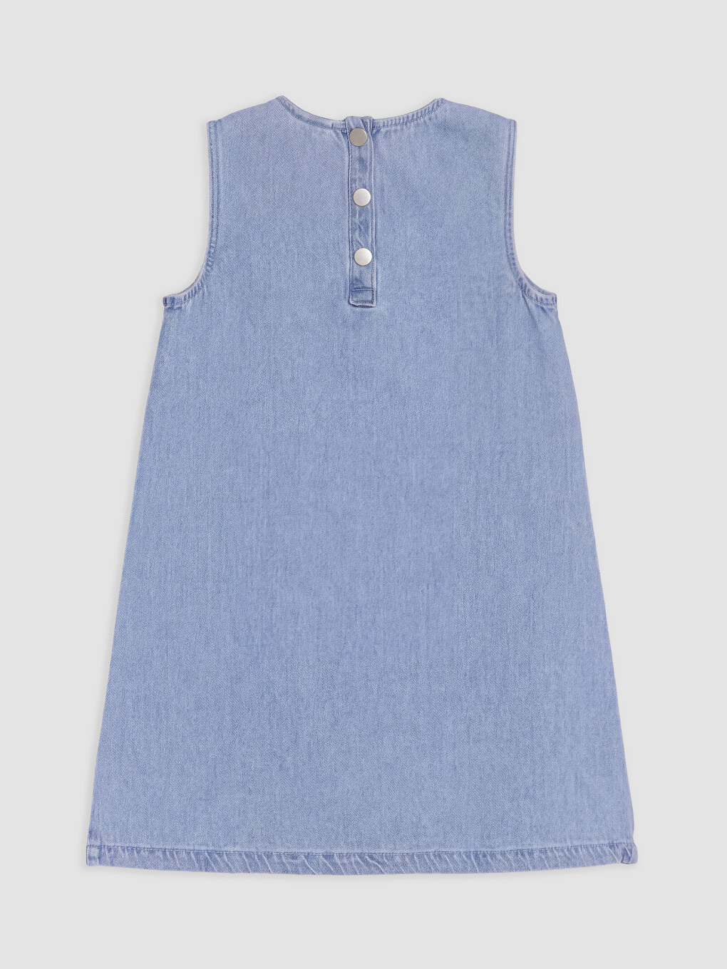 Floral Embroidered Girls' Jean Dress-1