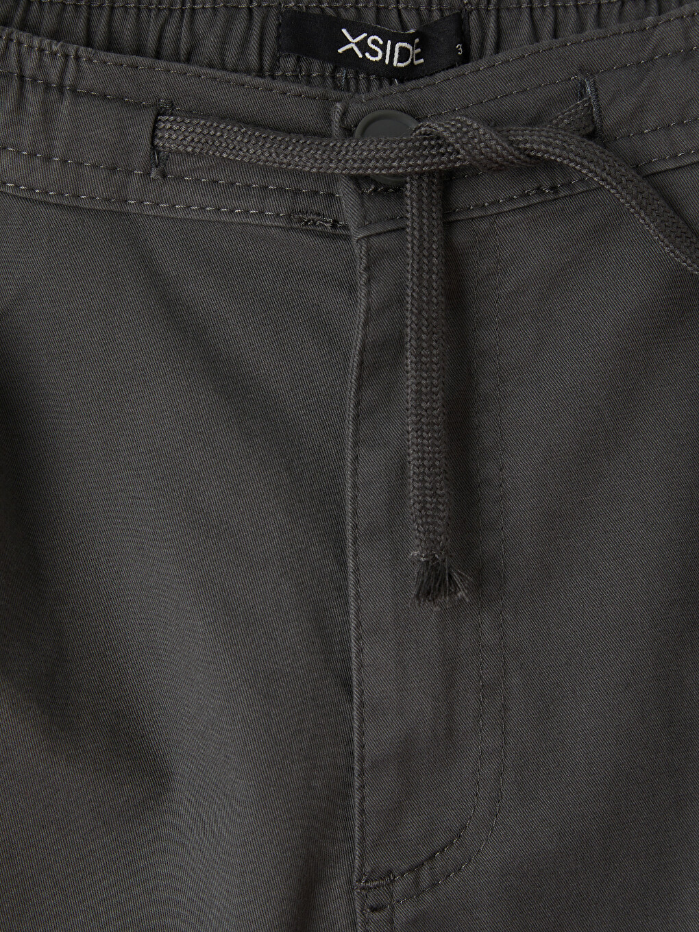 Gri Relax Fit Gabardin Erkek Kargo Şort-1