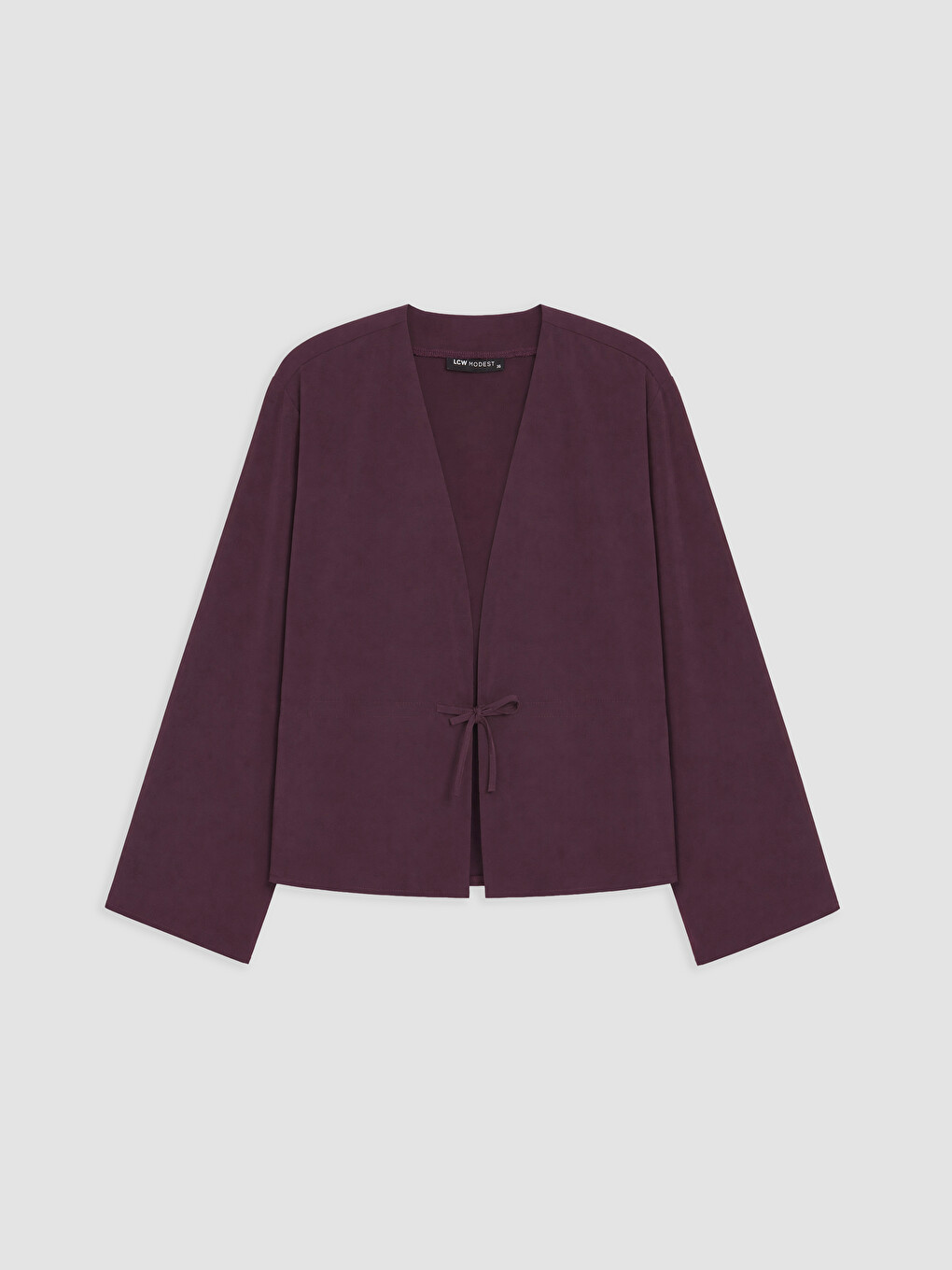 Bordo V Yaka Bağlamalı Kadın Kimono-4
