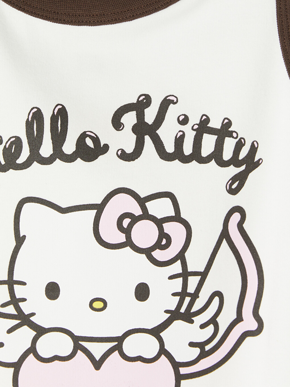 Ekru Bisiklet Yaka Hello Kitty Baskılı Kız Çocuk Atlet-1