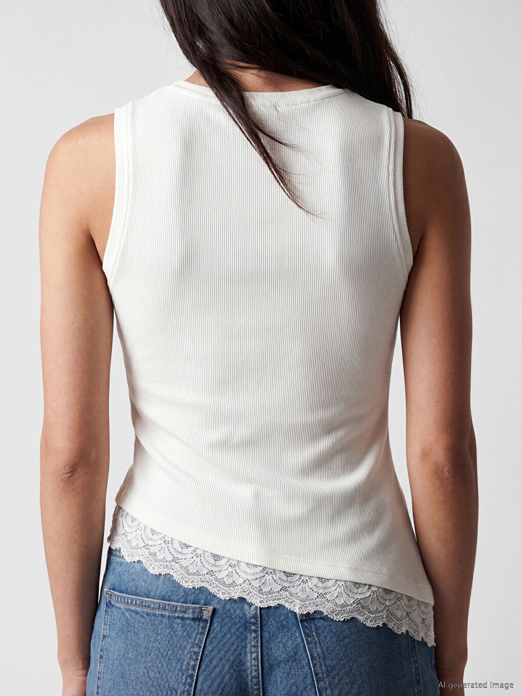 Crew Neck Lace Detailed Blouse-3