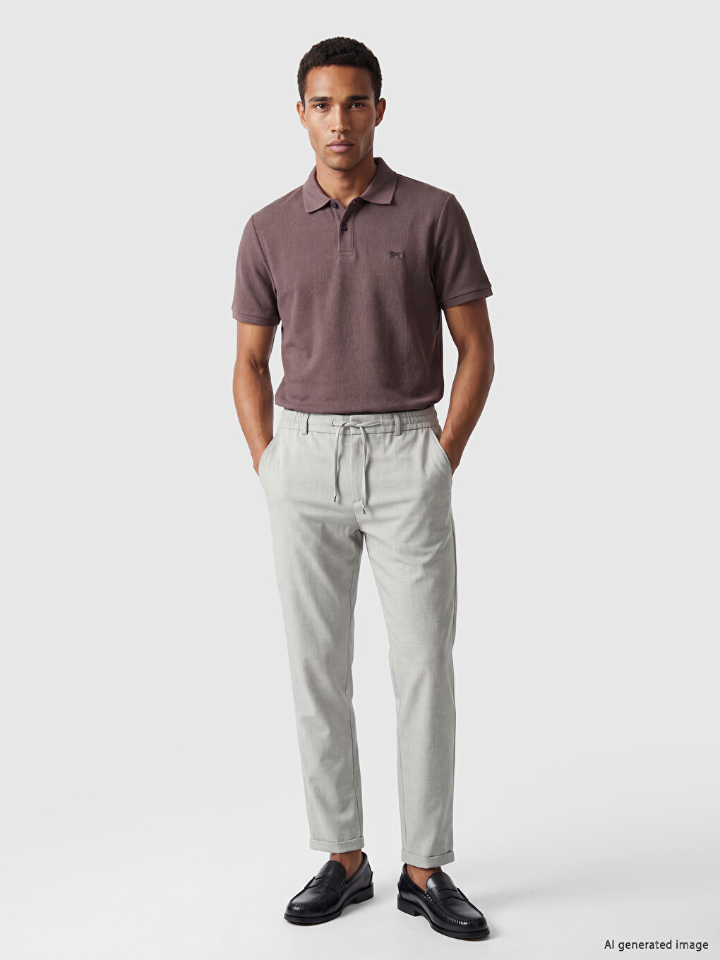 Gri Slim Fit Erkek Pantolon-1