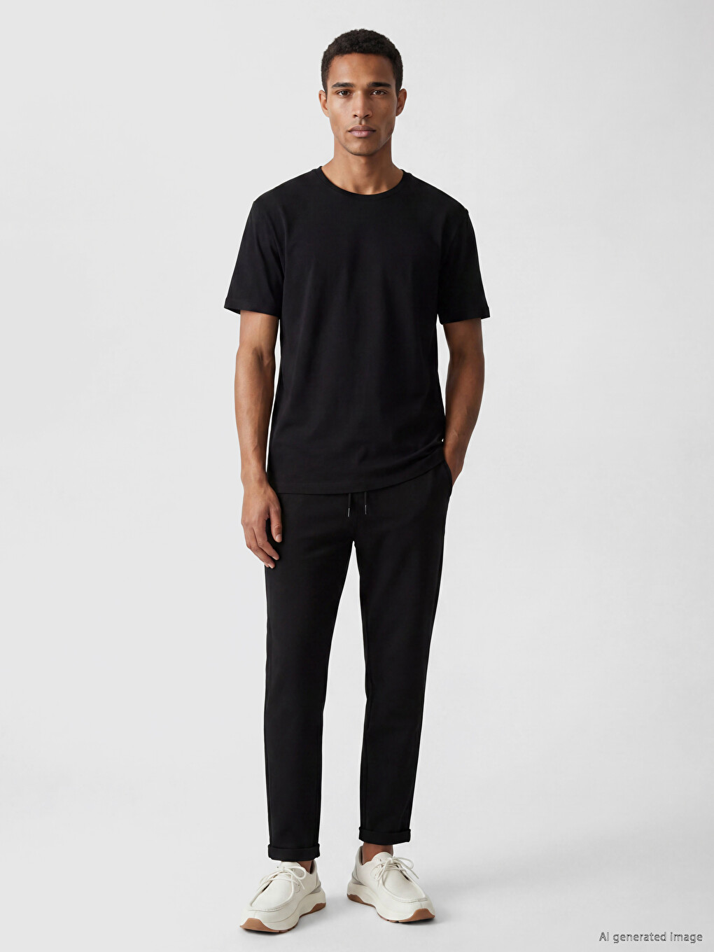 Siyah Regular Fit Erkek Pantolon-1