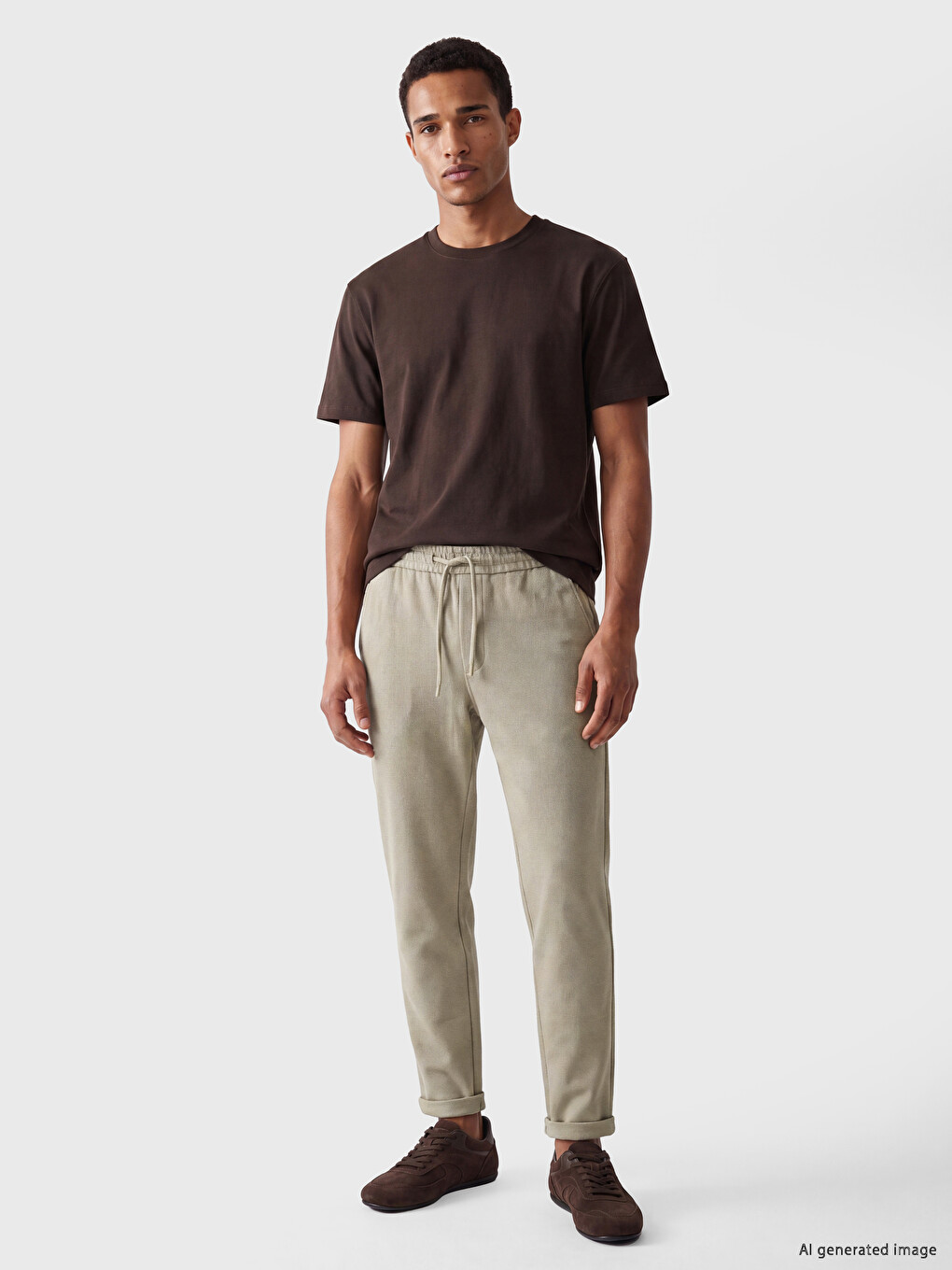 Bej Regular Fit Erkek Pantolon-1