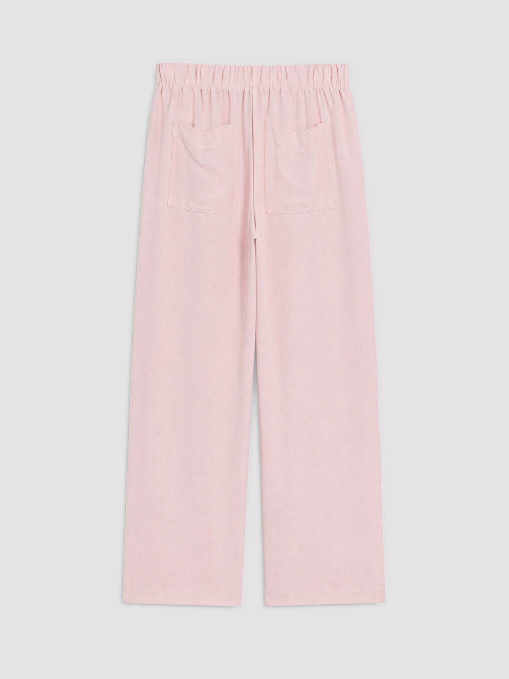 Pembe Keten Karışımlı Pileli Kadın Pantolon-1