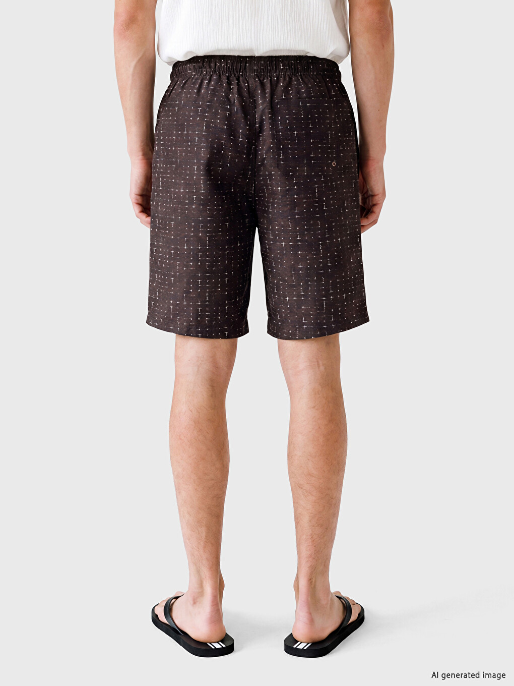 Knee Length Patterned Men's Swimming Shorts-3