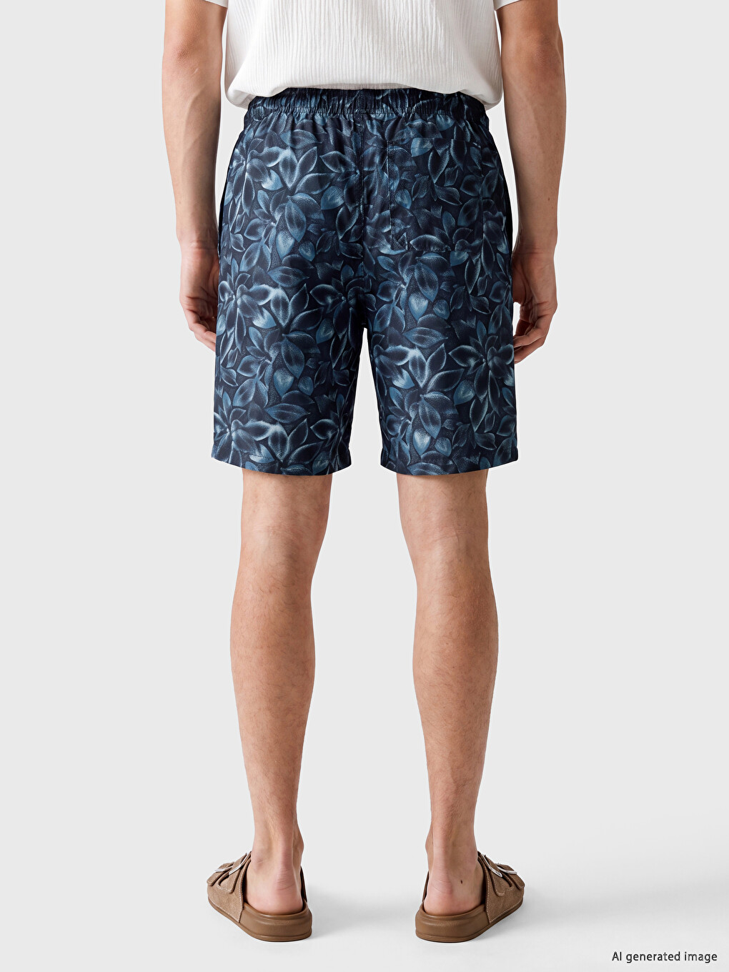 Knee Length Patterned Men's Swimming Shorts-3