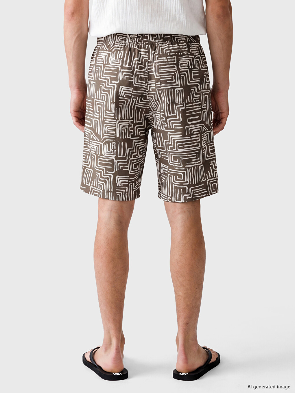 Patterned Men's Swimming Shorts-3