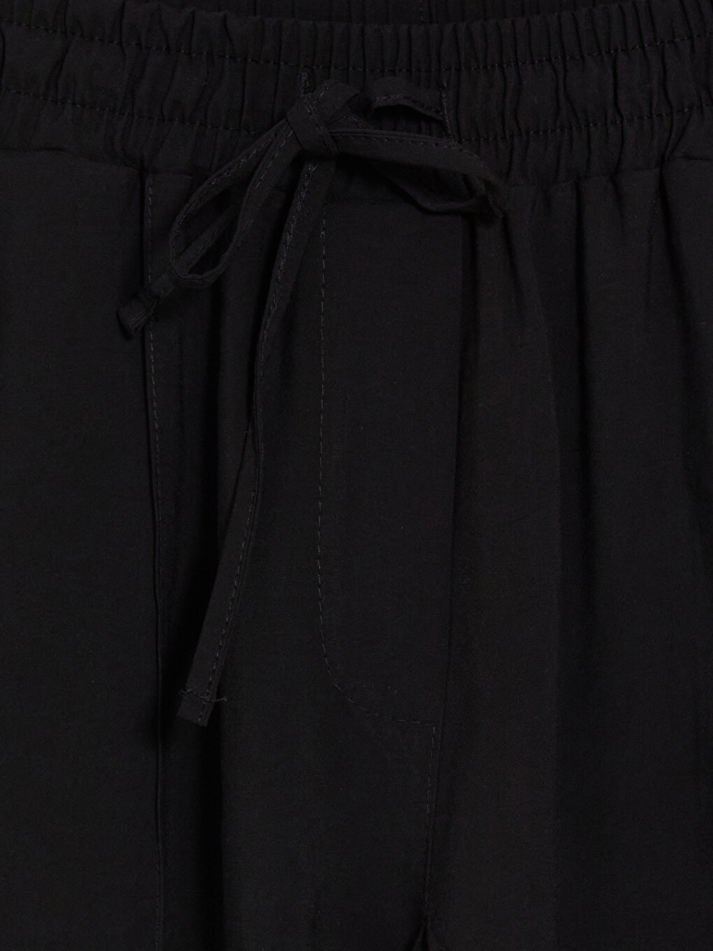 Siyah Beli Lastikli Kadın Pantolon-1