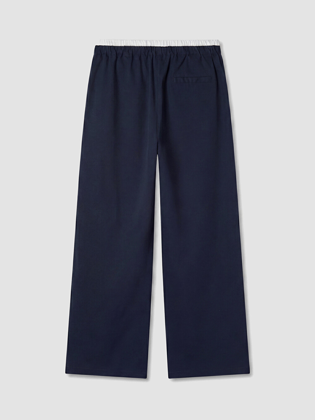 Lacivert Beli Lastikli Geniş Paça Kadın Pantolon-6