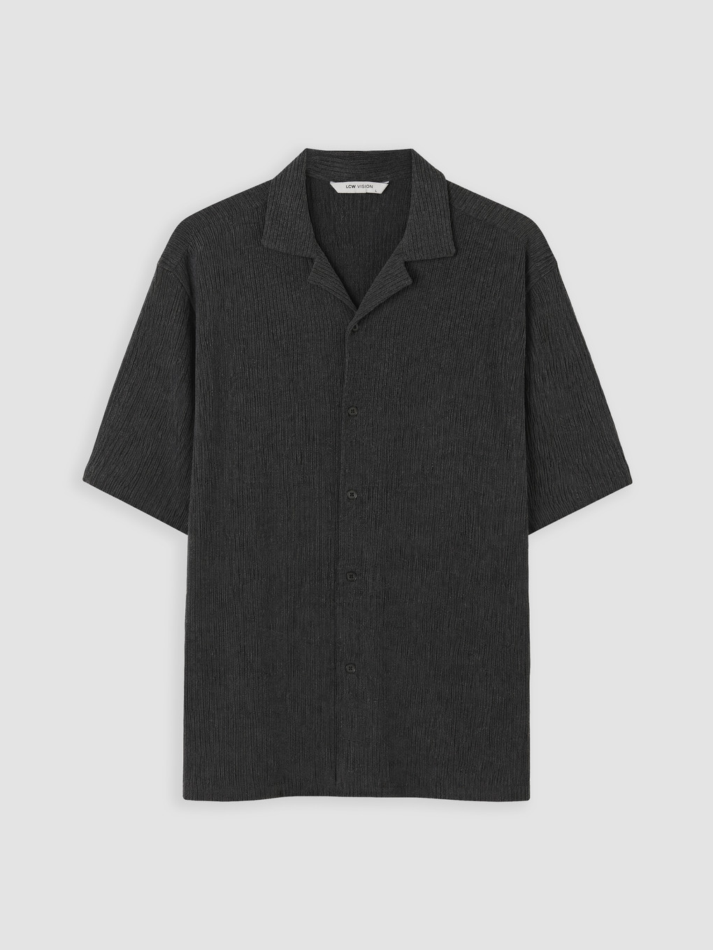 Regular Fit Resort Collar Dobby Men's Shirt-4