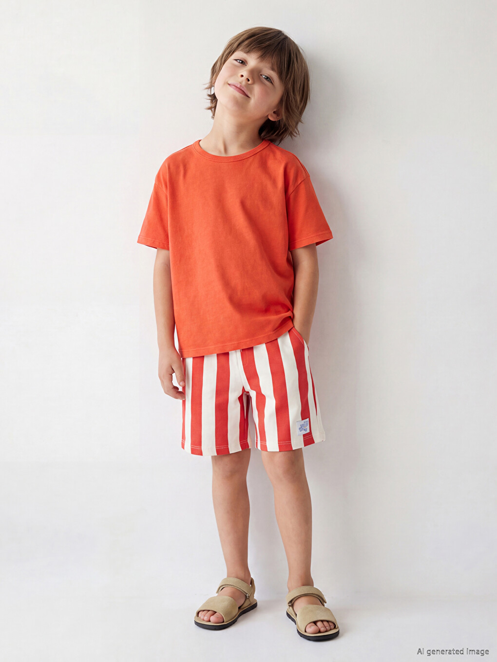 Elastic Waist Striped Boys' Shorts