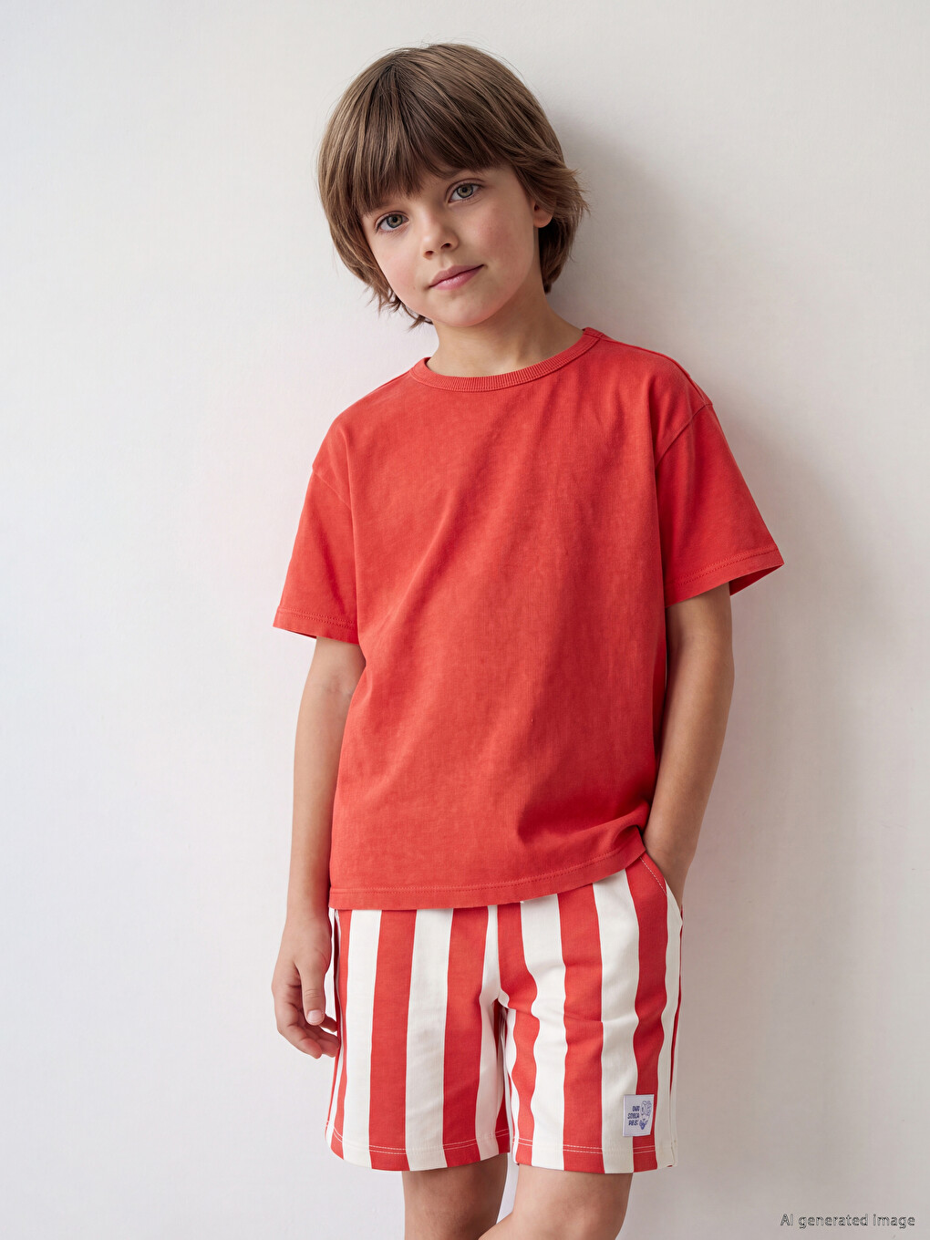 Elastic Waist Striped Boys' Shorts-1