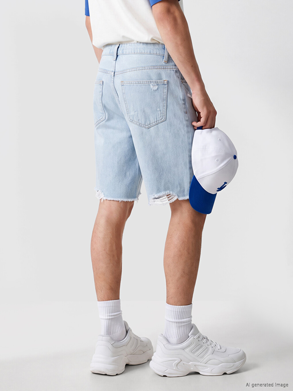İndigo Regular Fit Erkek Jean Şort-2