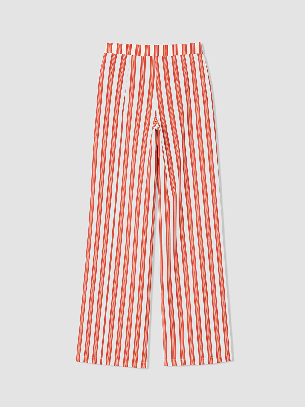 Kırmızı Çizgili Poplin Kadın Pantolon-6