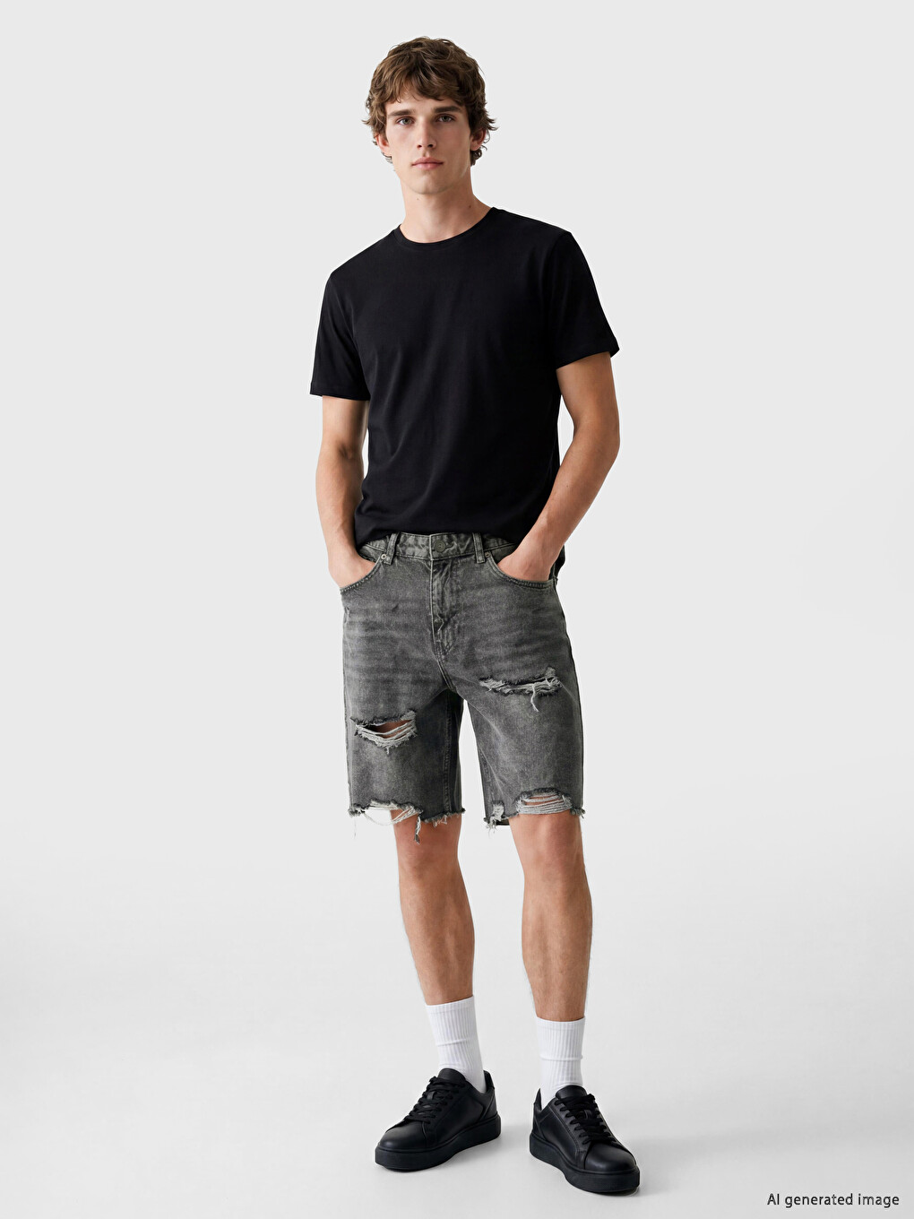 Regular Fit Men's Jean Shorts-1