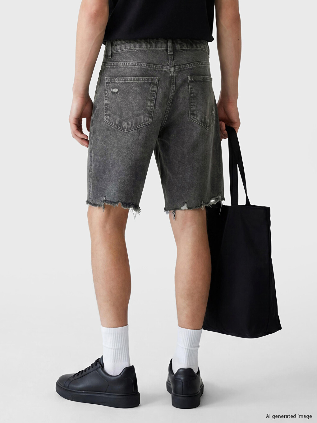 Regular Fit Men's Jean Shorts-2