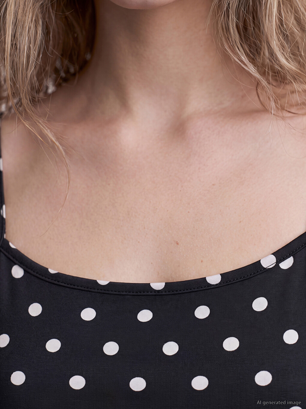 Square Neck Polka Dot Strappy Women's Tank Top-2