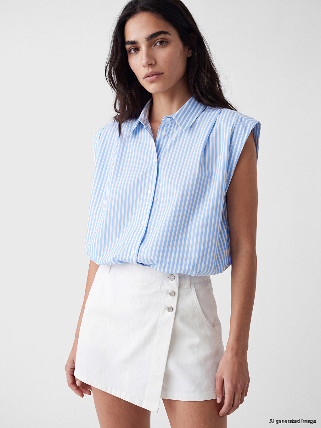 Striped Ruched Women's Shirt