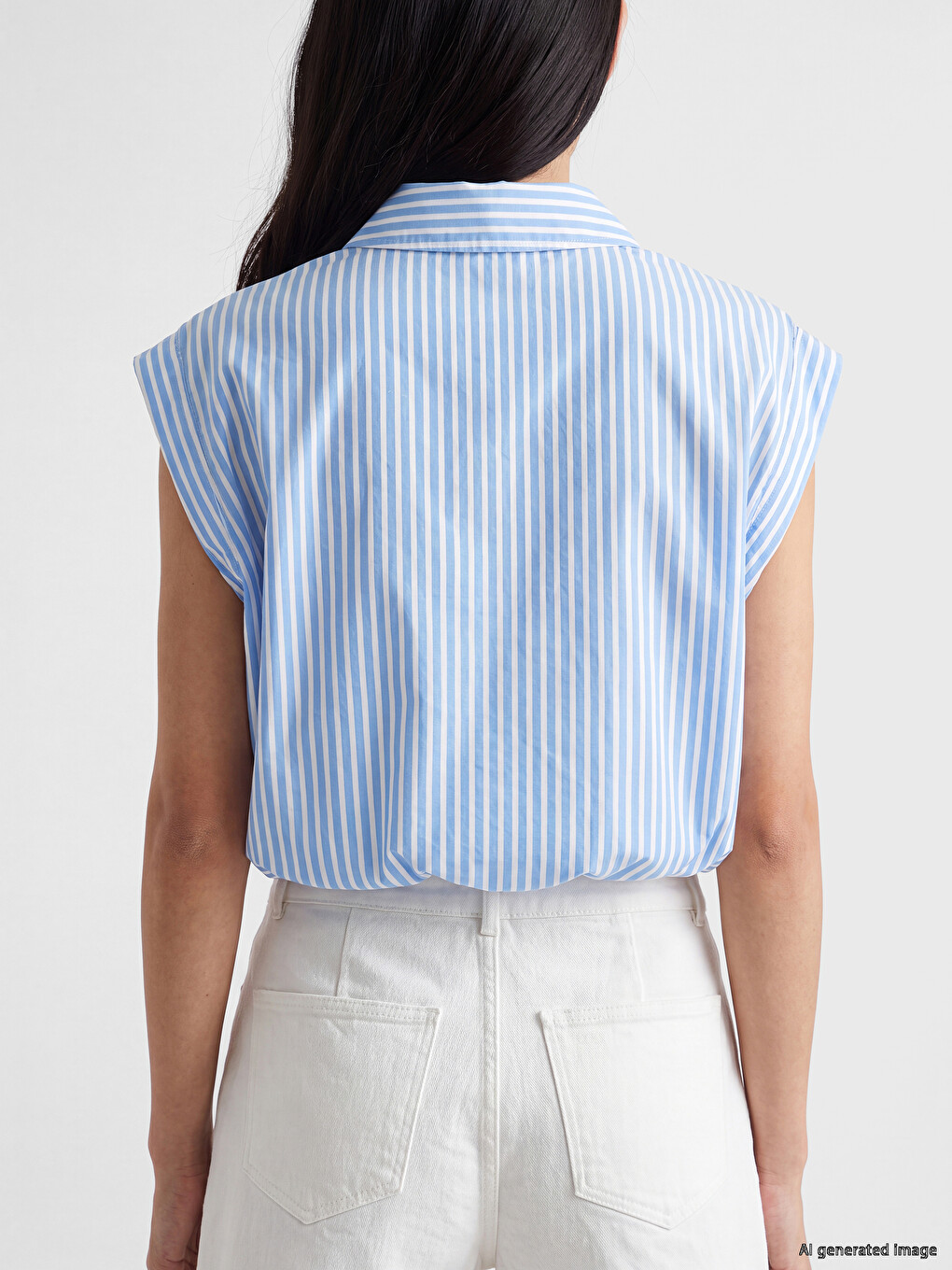 Striped Ruched Women's Shirt-3