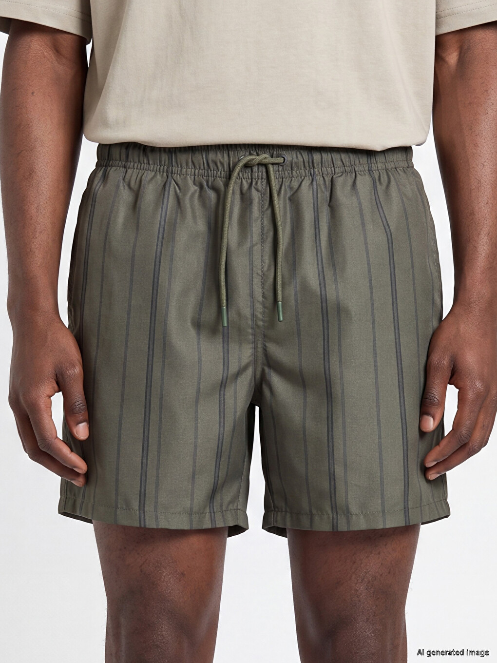 Short Striped Men's Swimming Shorts-2