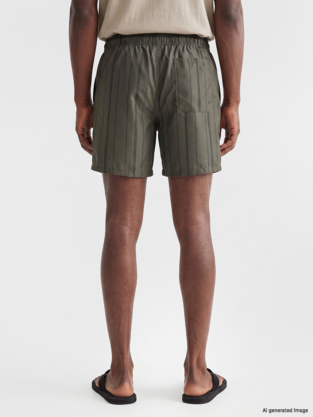 Short Striped Men's Swimming Shorts-3