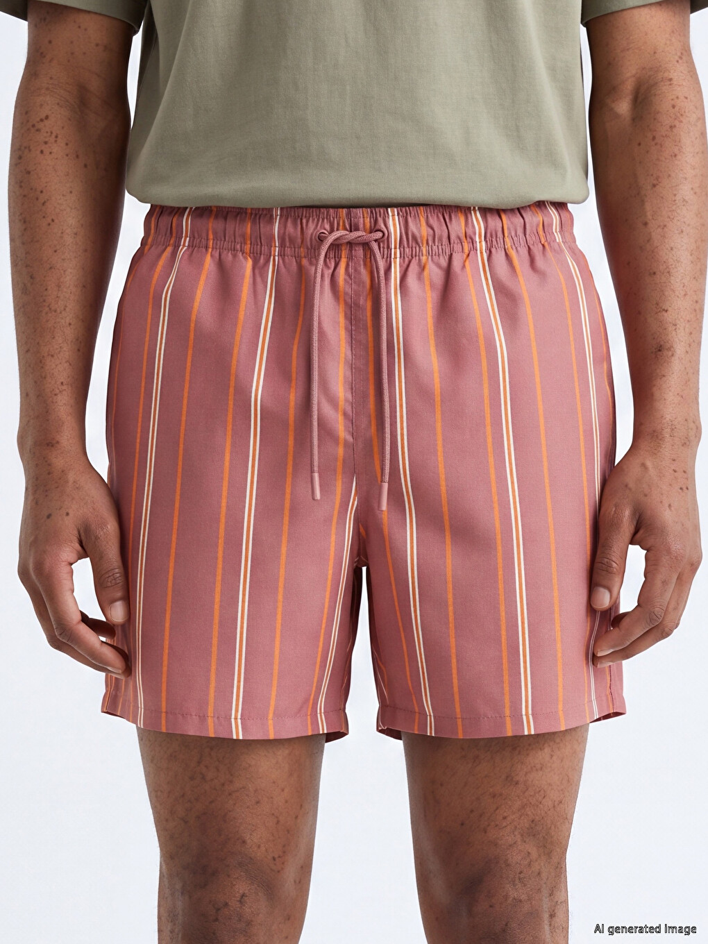 Short Striped Men's Swimming Shorts-2