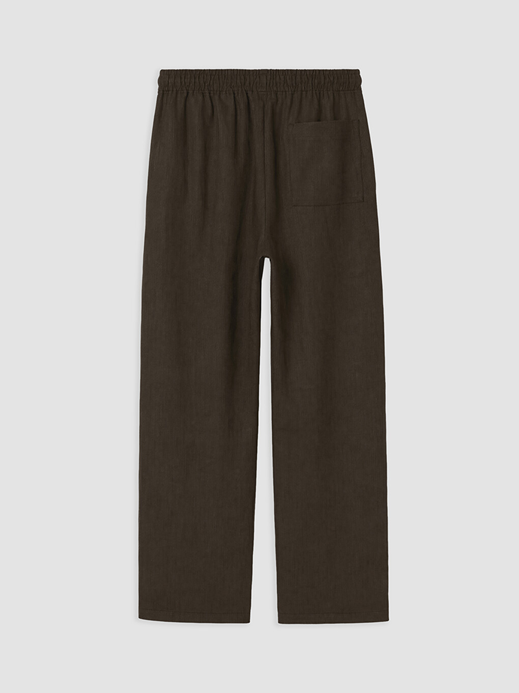 Kahverengi Relax Fit Keten Karışımlı Erkek Pantolon-5