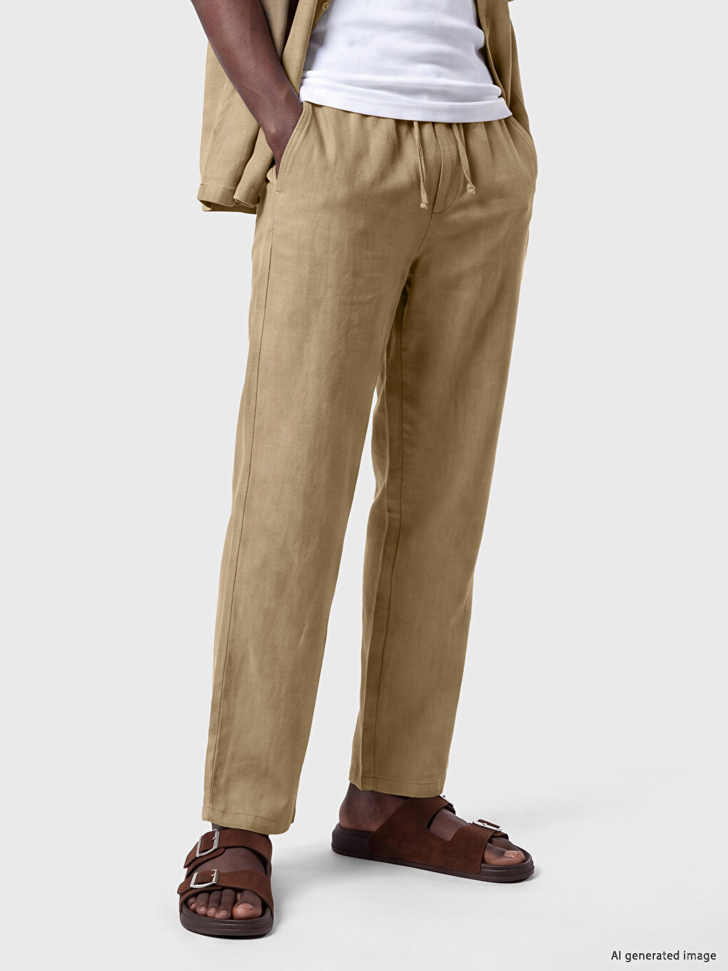 Relax Fit Linen Blend Men's Trousers-1