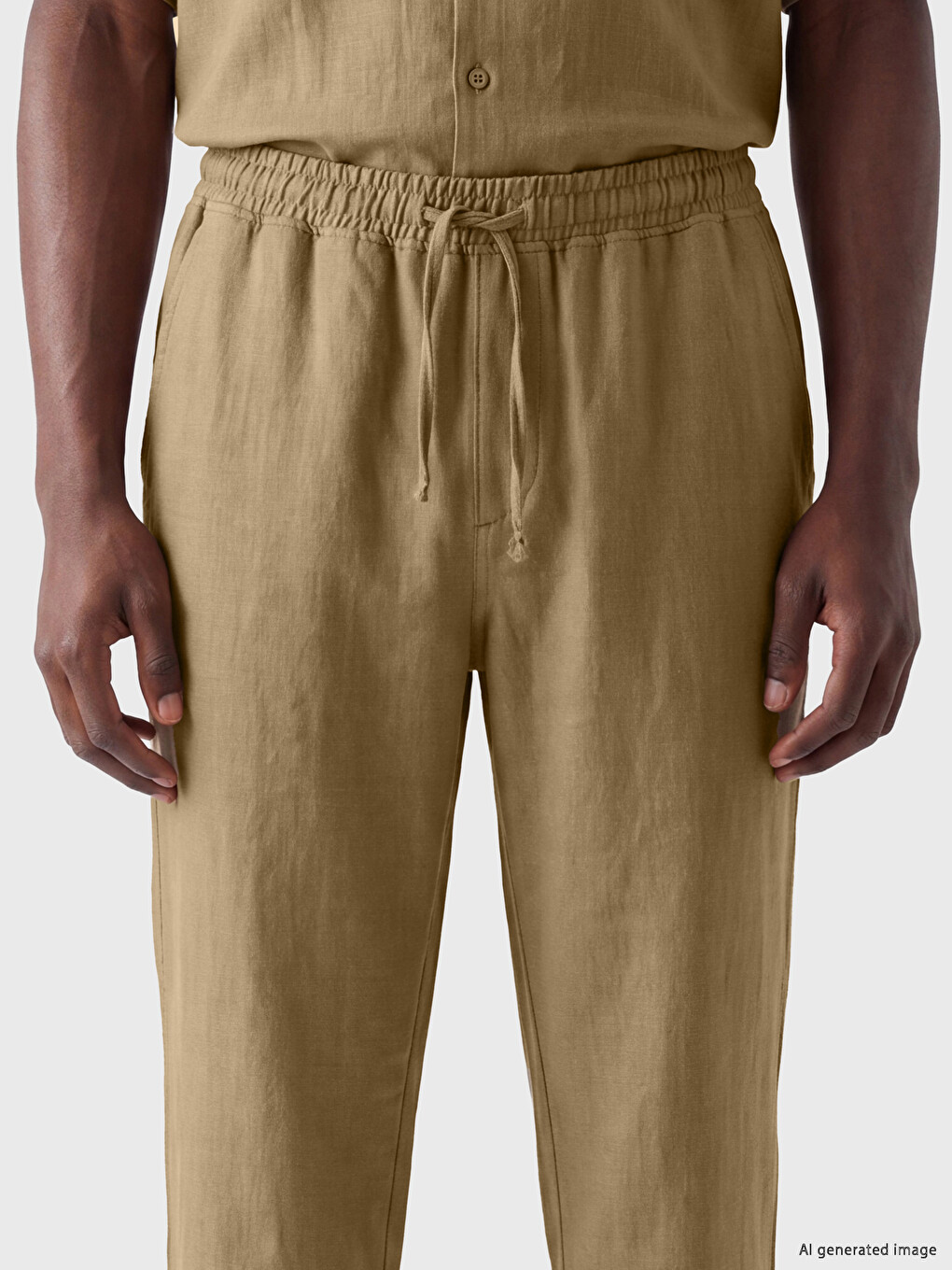 Relax Fit Linen Blend Men's Trousers-2