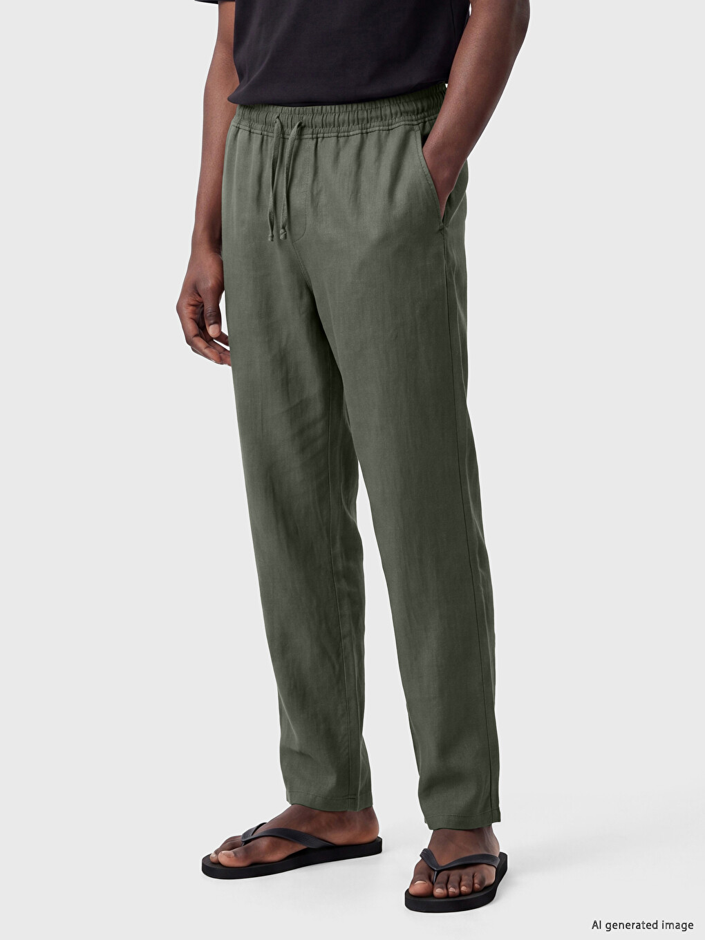 Relax Fit Linen Blend Men's Trousers-1