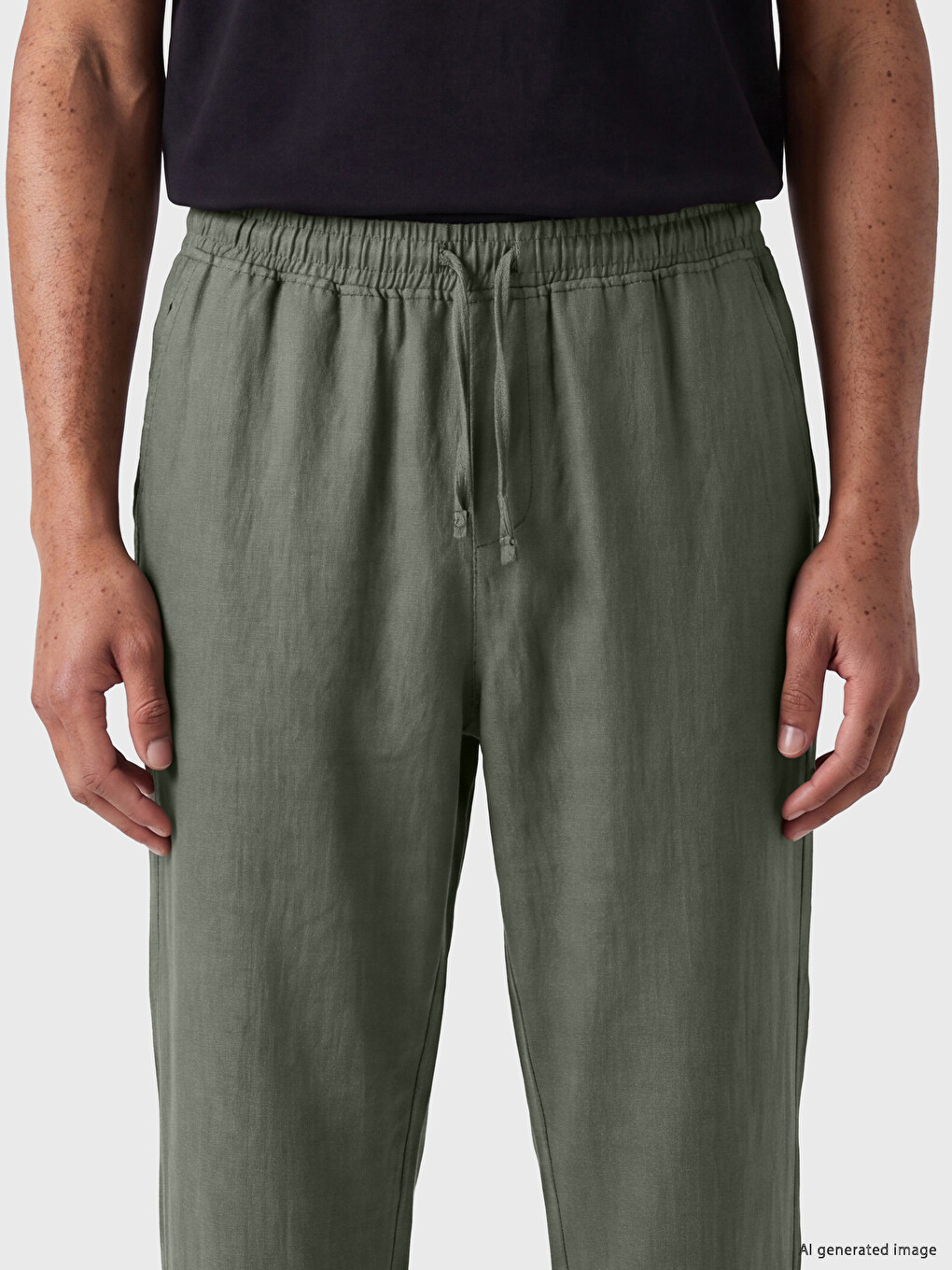 Relax Fit Linen Blend Men's Trousers-2