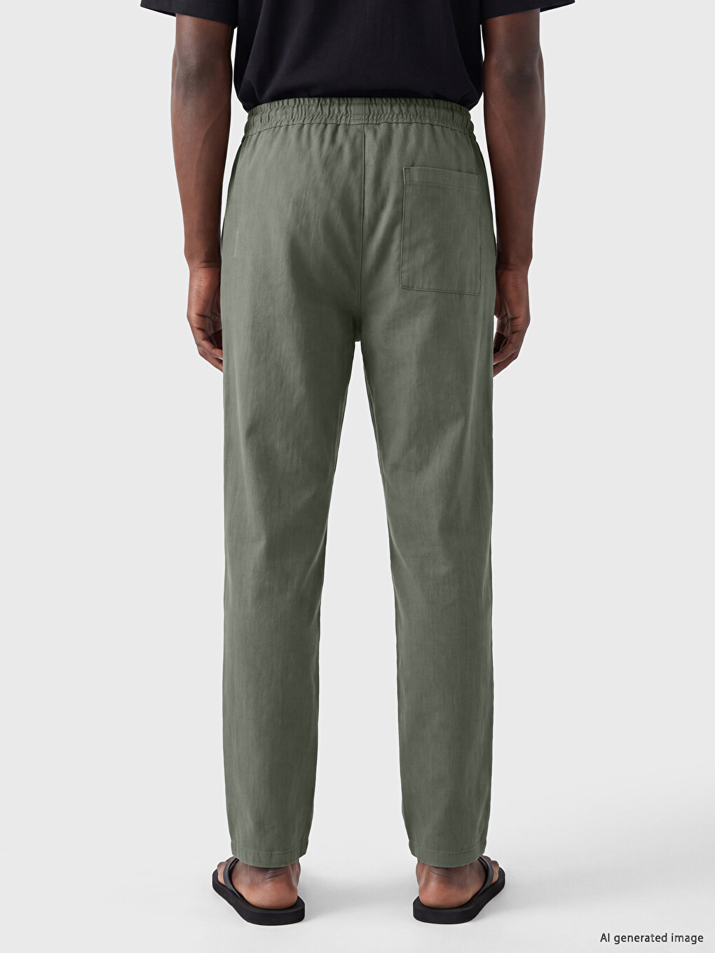 Relax Fit Linen Blend Men's Trousers-3