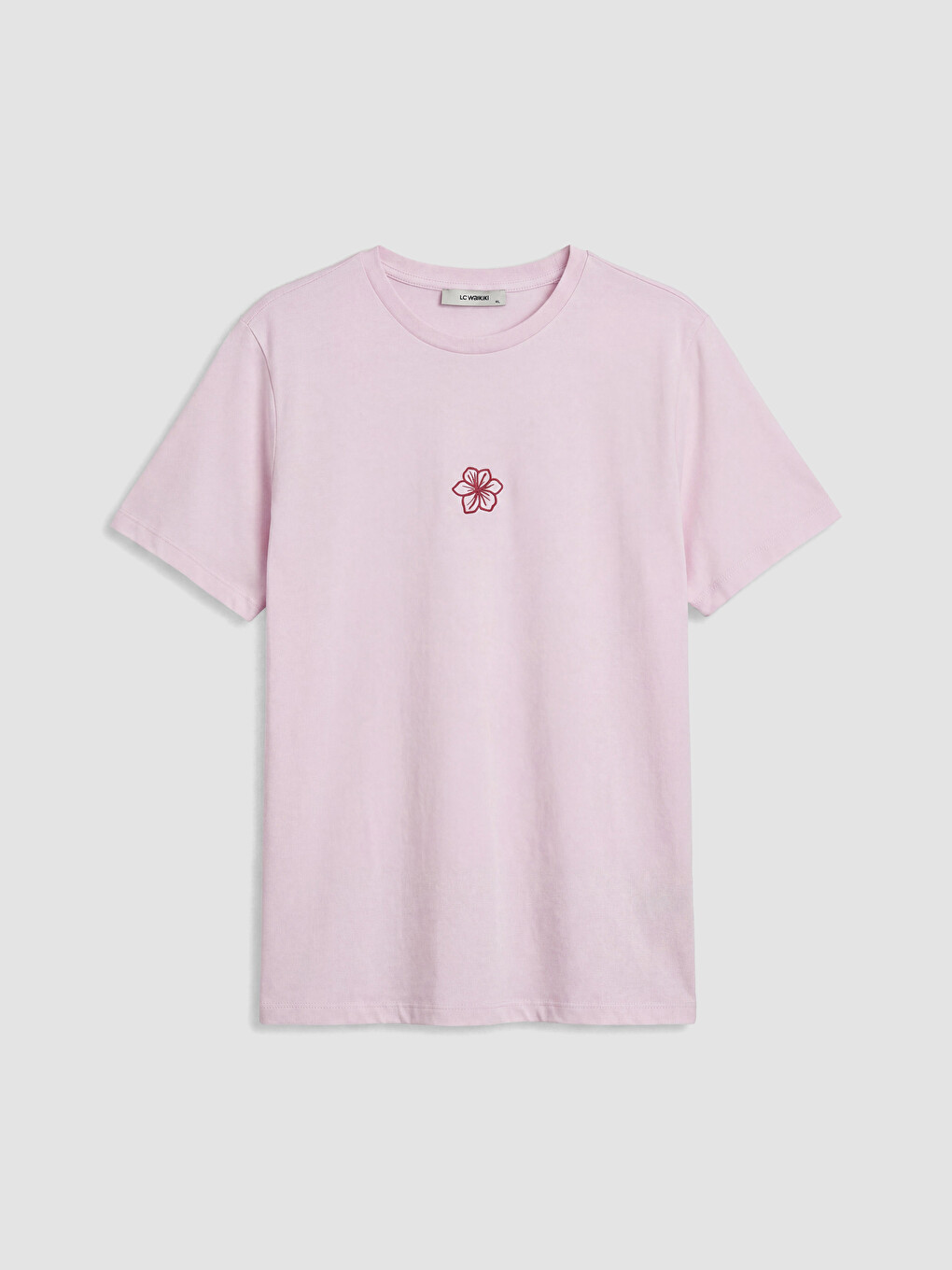 Pembe Büyük Beden %100 Pamuklu Kadın Tişört