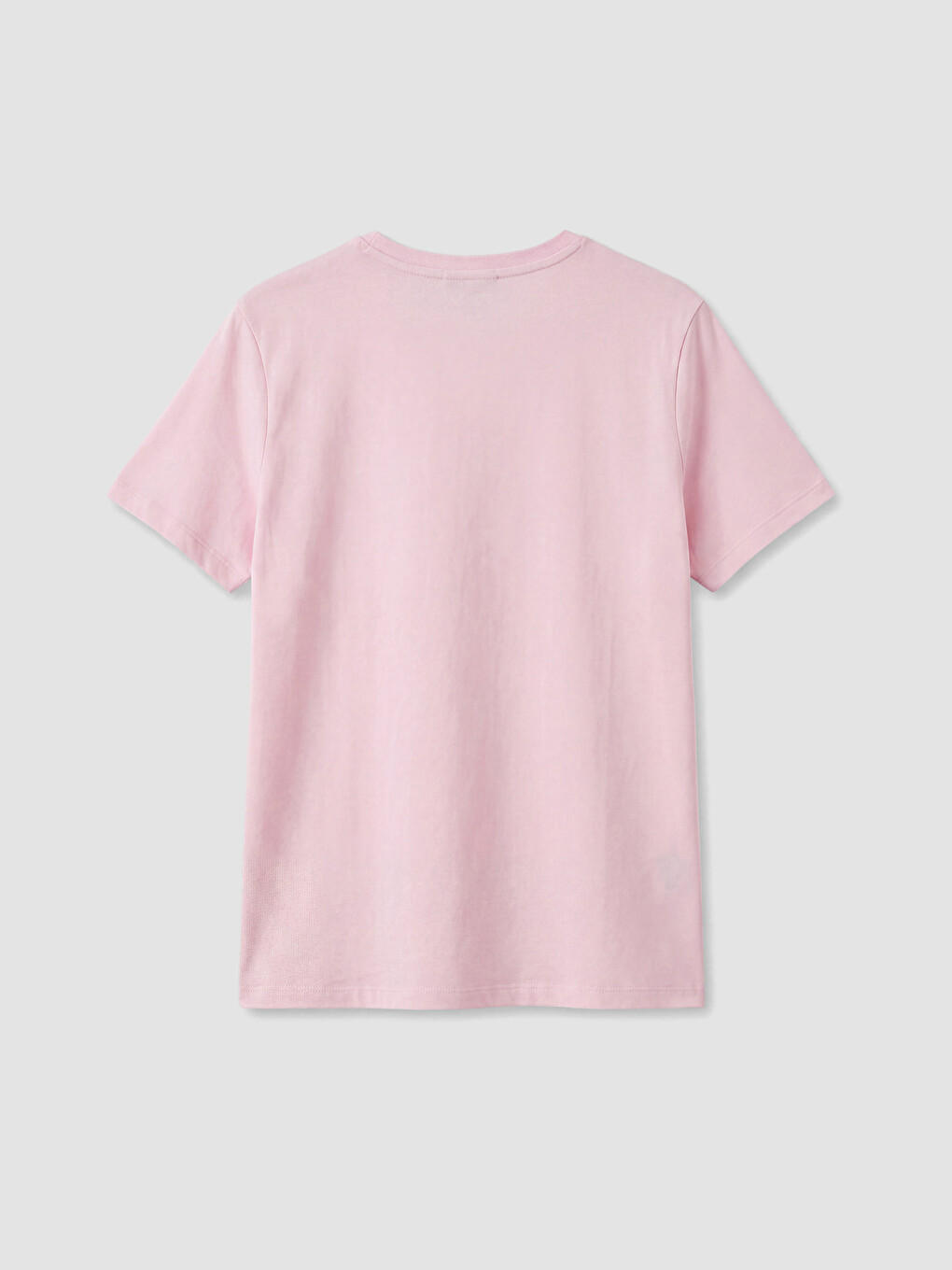 Pembe Çiçek Nakışlı %100 Pamuklu Kadın Tişört-2
