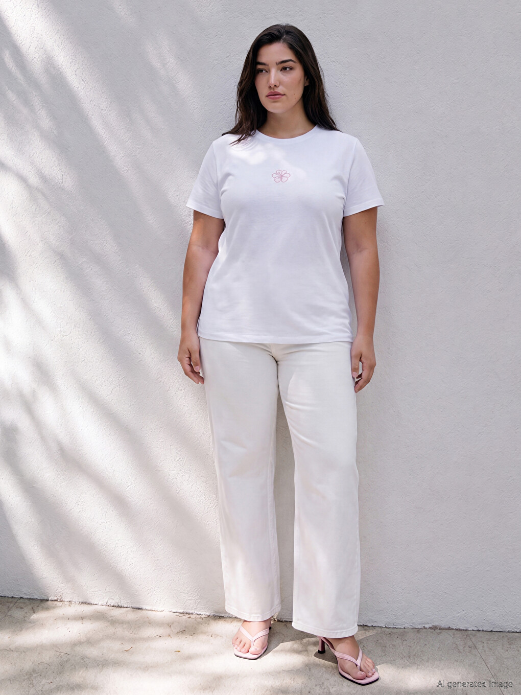 Tricou Din 100% Bumbac Pentru Femei Cu Broderie Cu Flori-1