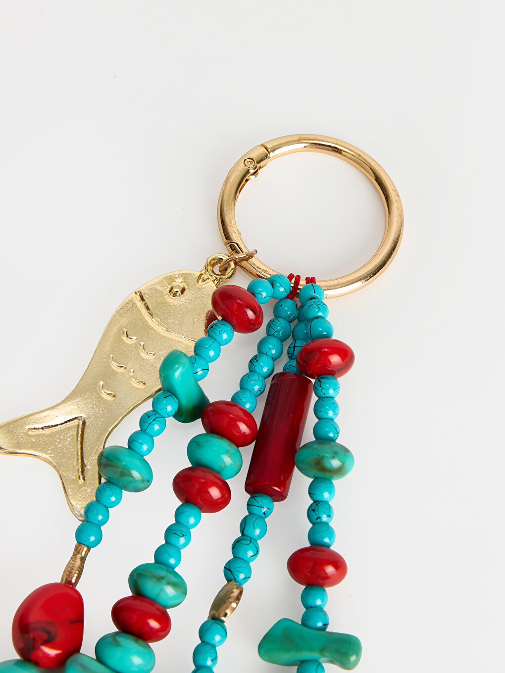 Beaded Fish Motif Keychain-1
