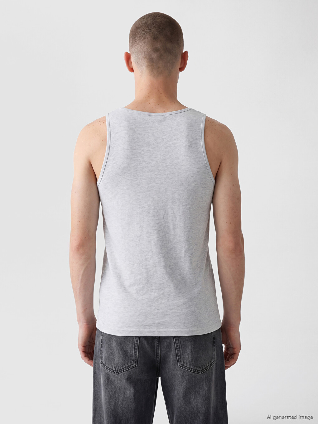 Crew Neck Embroidered Men's Sleeveless T-Shirt-3