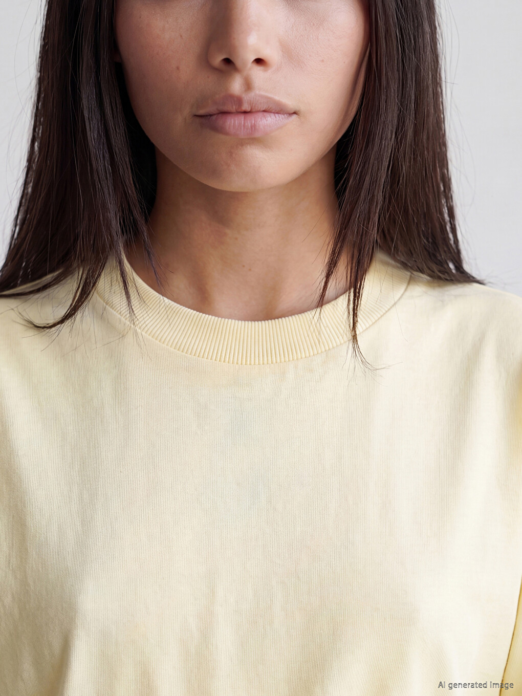 Sarı Bisiklet Yaka Kadın Sweatshirt Tunik-2
