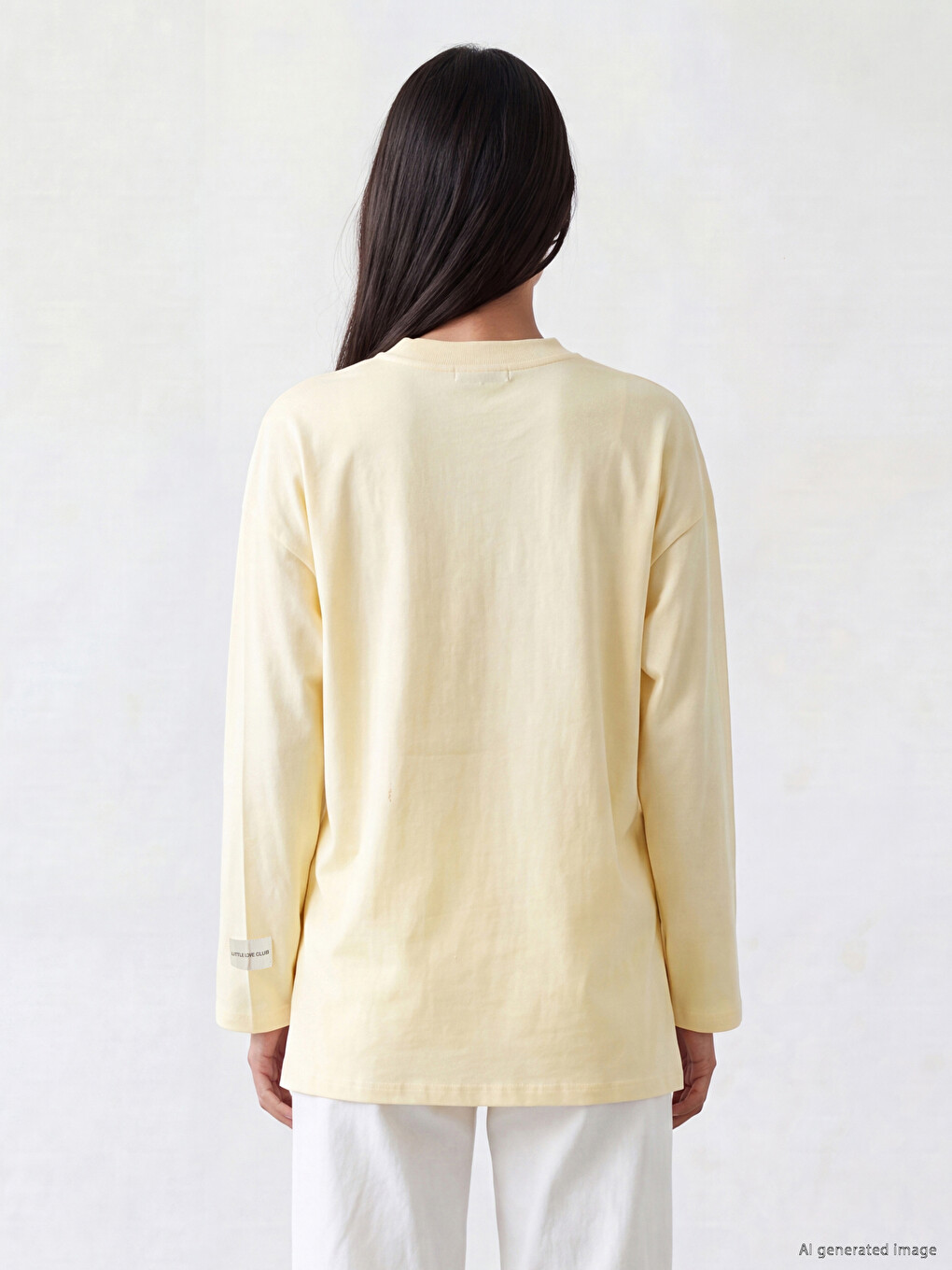 Sarı Bisiklet Yaka Kadın Sweatshirt Tunik-3